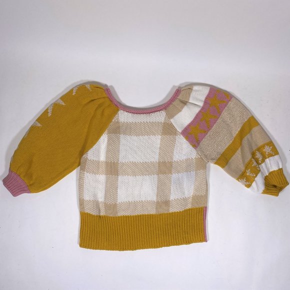LOVE SHACK FANCY Pink/Yellow 'Ryland' Star Sweater - Picture 4 of 5
